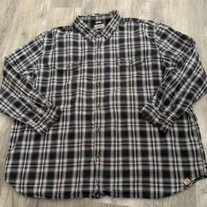 Carhartt Plaid Shirt Mens 4XL Long Sleeve Work Utility Pockets Woven